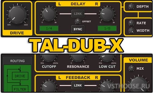 Togu Audio Line - TAL-Dub-X 1.0.3 VST, AAX, AU WIN.OSX x86 x64