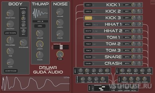 Guda Audio - DrumR 2.4 VSTi, AU WIN.OSX x86 x64