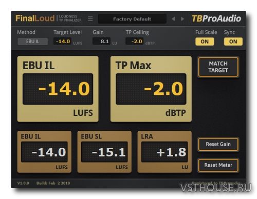 TBProAudio - FinalLoud v1.0 CE-V.R VST, VST3, RTAS, AAX x86 x64