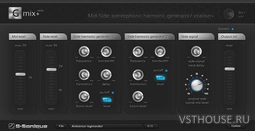 G-Sonique - SHG Mid-Side Stereophonic Generator, Vitaliser+ VST x86