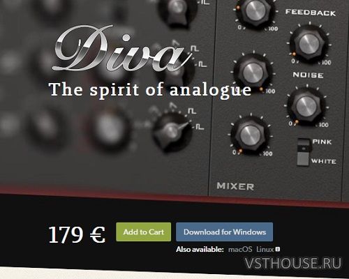 Heckmann Audio - u-he Diva v1.4.8 VSTi, VST3i, AAX, CLAP, AU