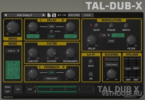 Togu Audio Line - TAL-Dub-X v2.2.8 CLAP, VST, VST3, AAX x64 [R2R]