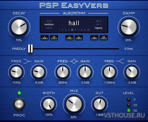 PSPaudioware - PSP EasyVerb 2.0.1 VST, VST3, AAX x64